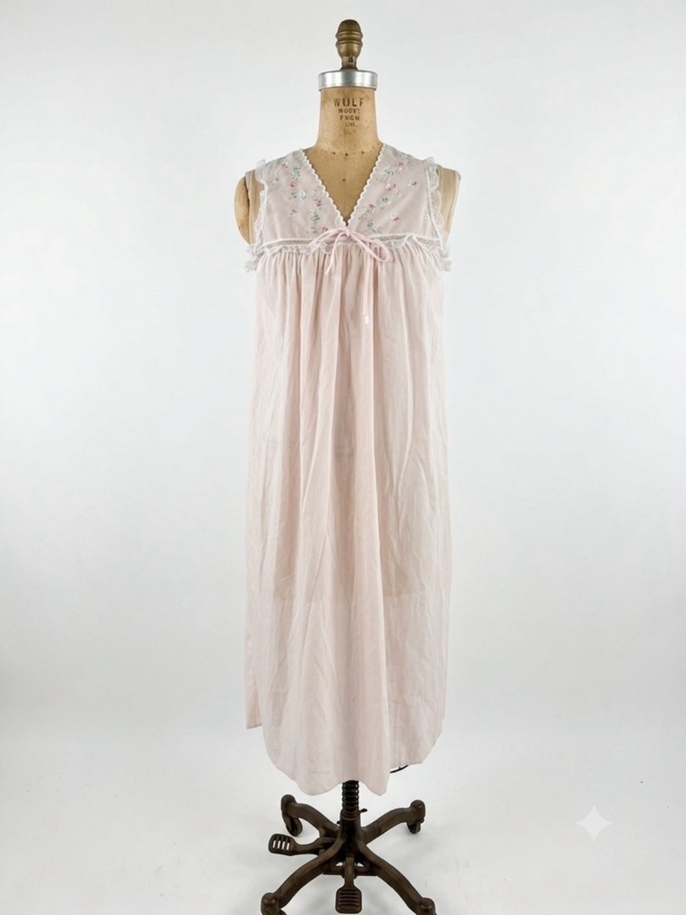 Vtg Komar Pink Nightgown Babydoll Bridal Dainty Feminine Coquette Sz S